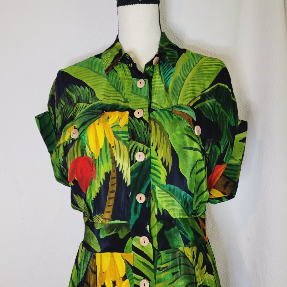 Farm @Farmrio/Women's/Small/Green/Blue/Red/Yellow/Black/Tropical Design/Jumpsuit